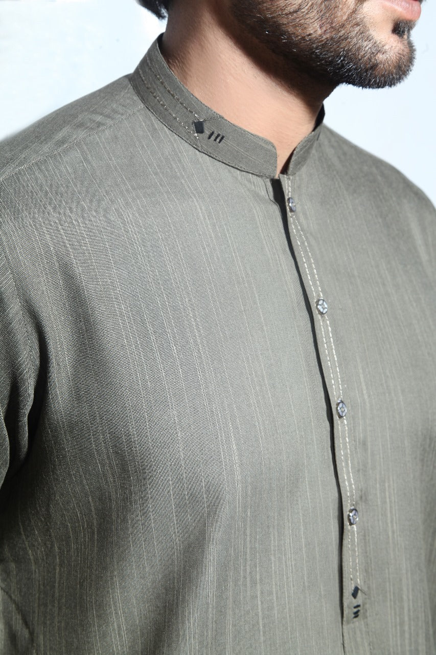 Grey-Kurta Trouser