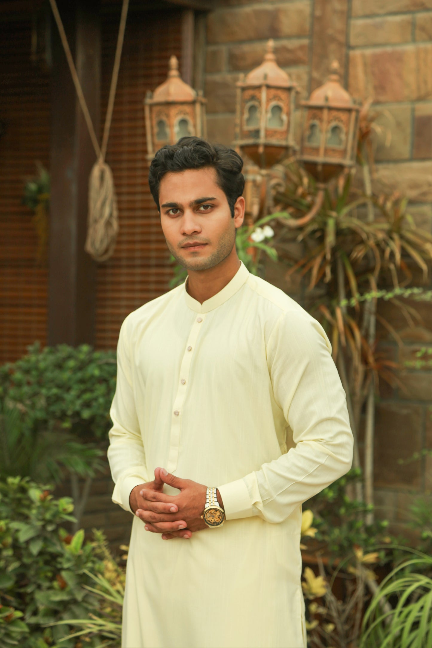 Lemon Self Fabric Shalwar Kameez-LS(SK)001