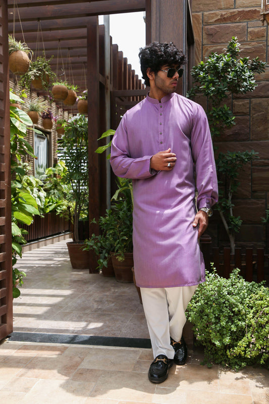 Chambray Purple Kurta-CP001