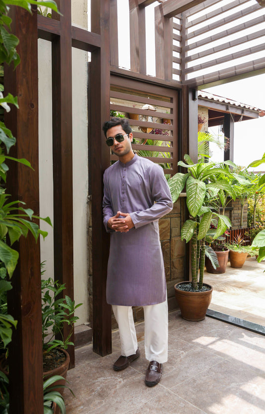 Chambray Violet Kurta-CV001: