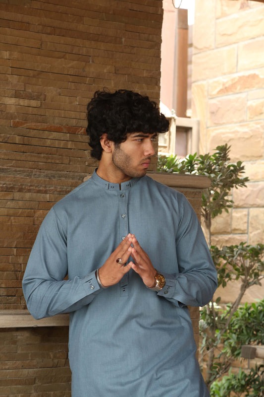 Teal Blue Shalwar Kameez-TB(SK)001: