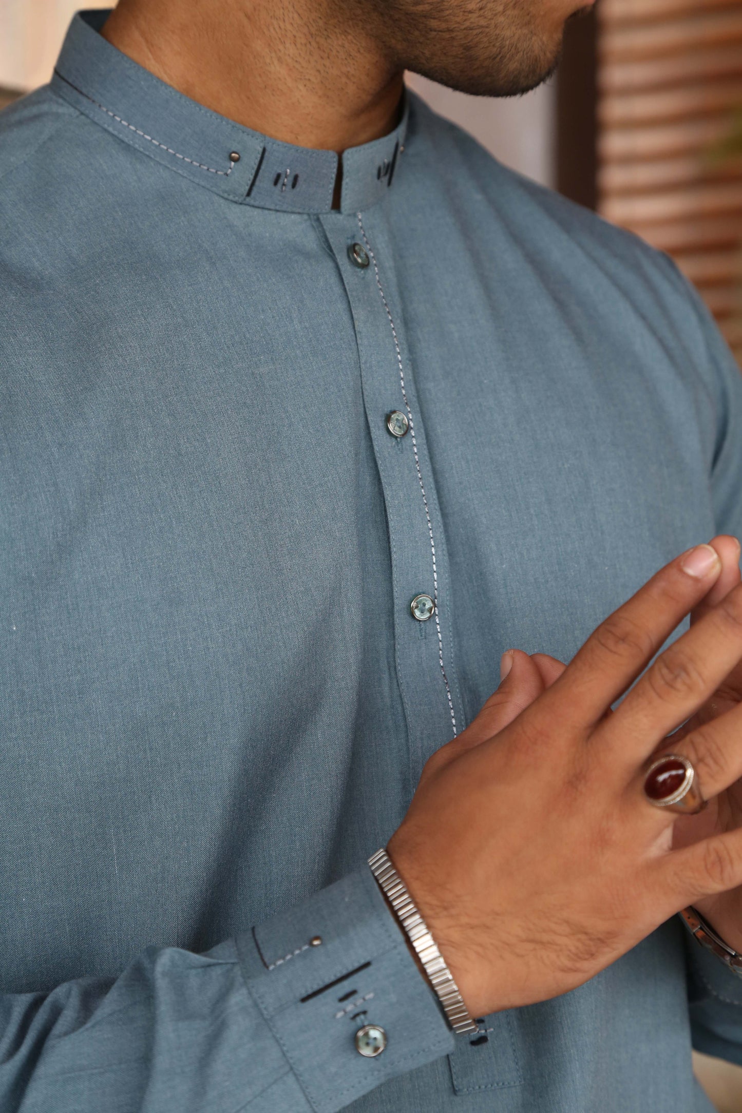 Teal Blue Shalwar Kameez-TB(SK)001: