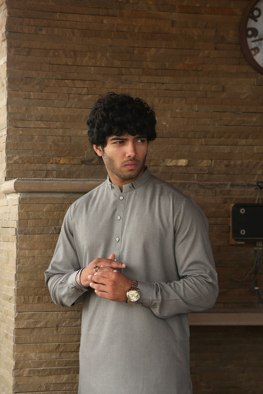 Mid Grey Shalwar Kameez-MD(SK)001: