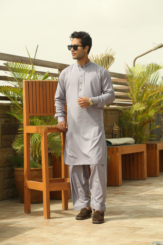 Sky Grey Shalwar Kameez-SG(SK)001: