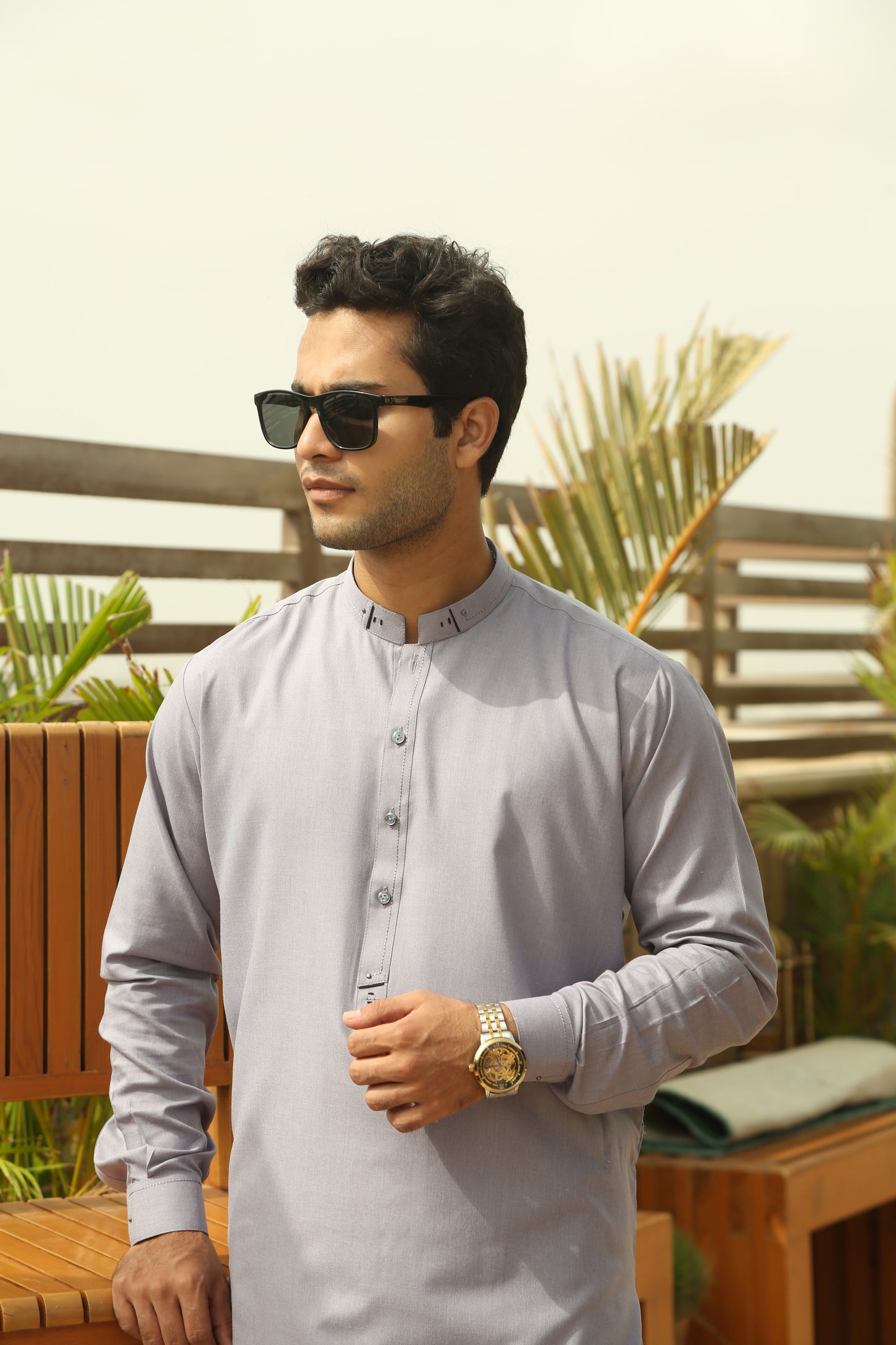 Sky Grey Shalwar Kameez-SG(SK)001: