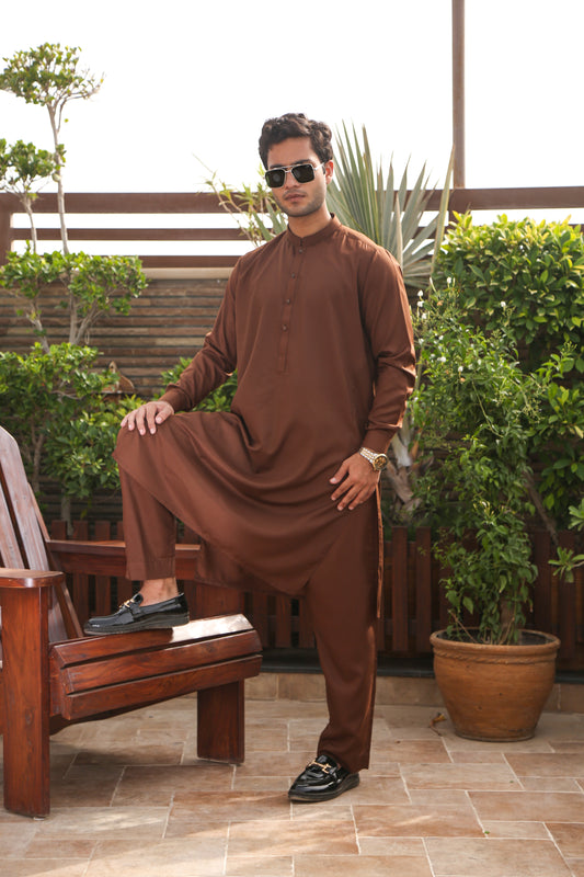 Dark Golden Brown Kurta Trouser-DGB(KT)001