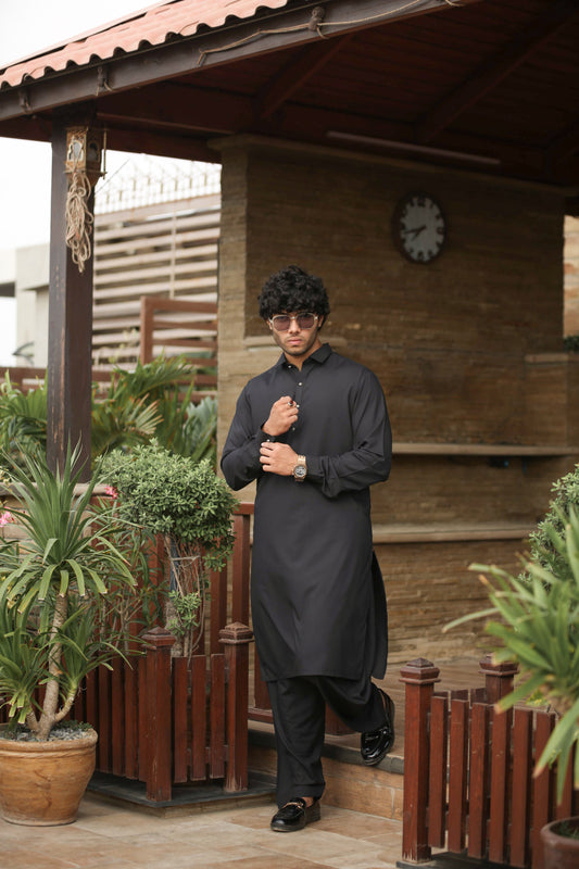 Rich Black Premium Finish Shalwar Kameez-RBPF(SK)001