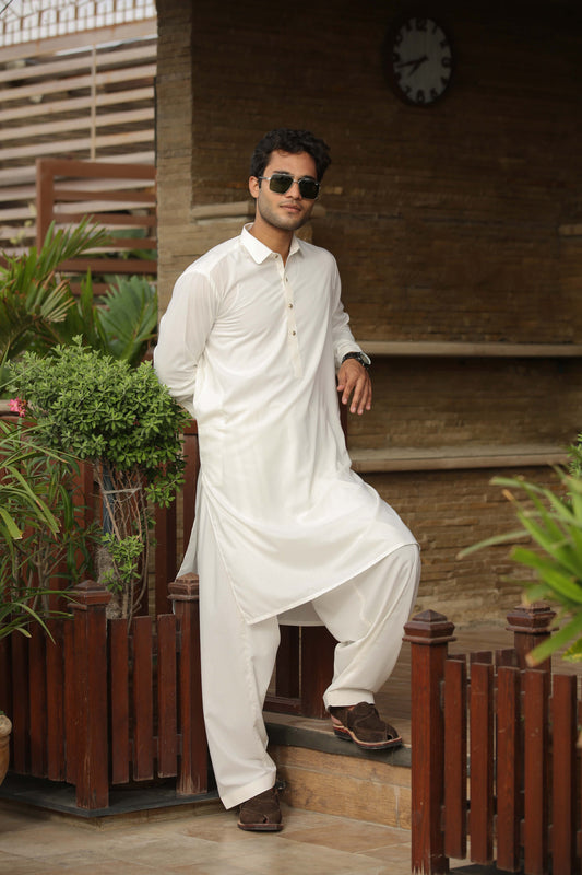 Basic Off White Premium Finish Shalwar Kameez-BOPF(SK)001