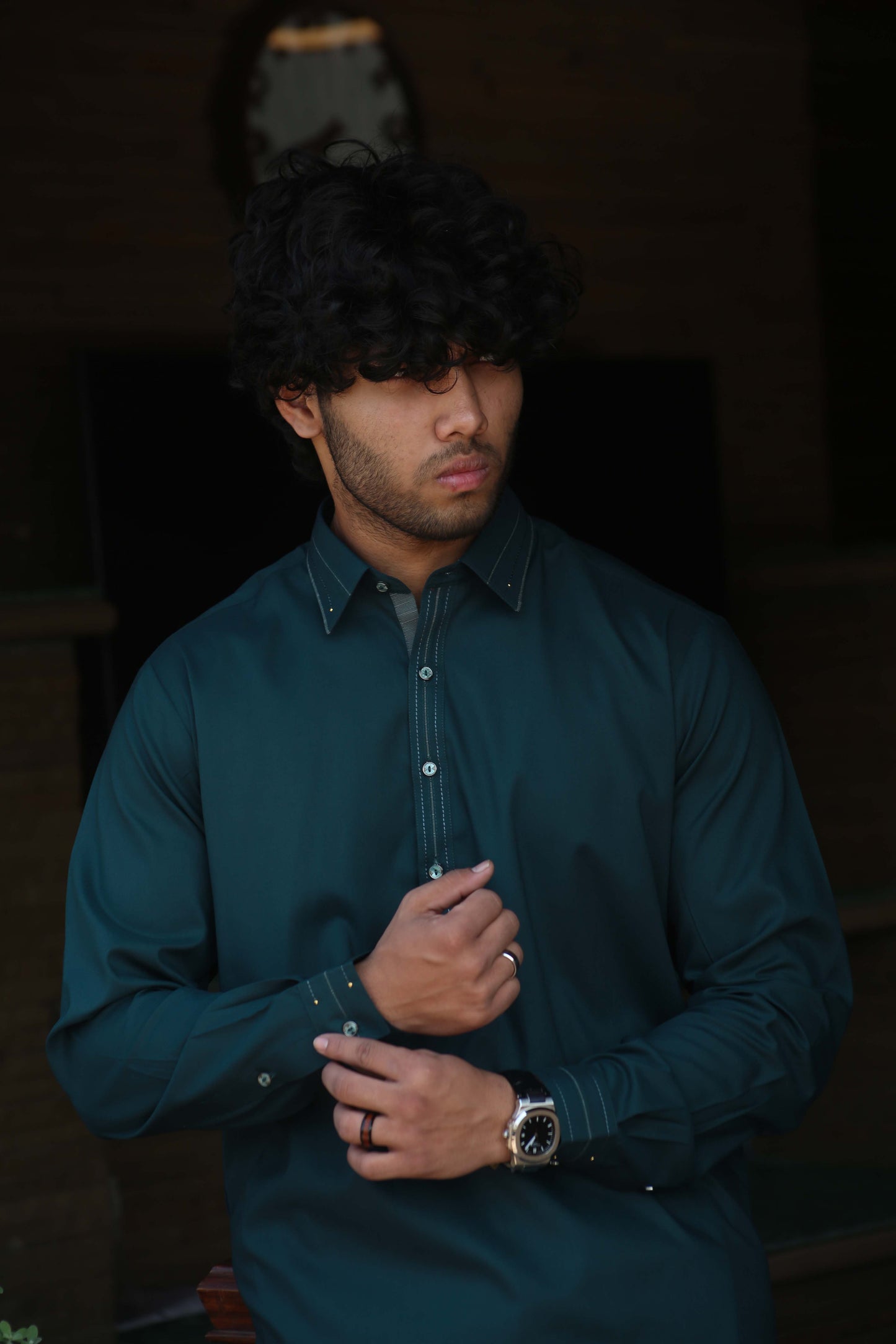 Sea Green Shirt Collar Shalwar Kameez -SG(SK)001