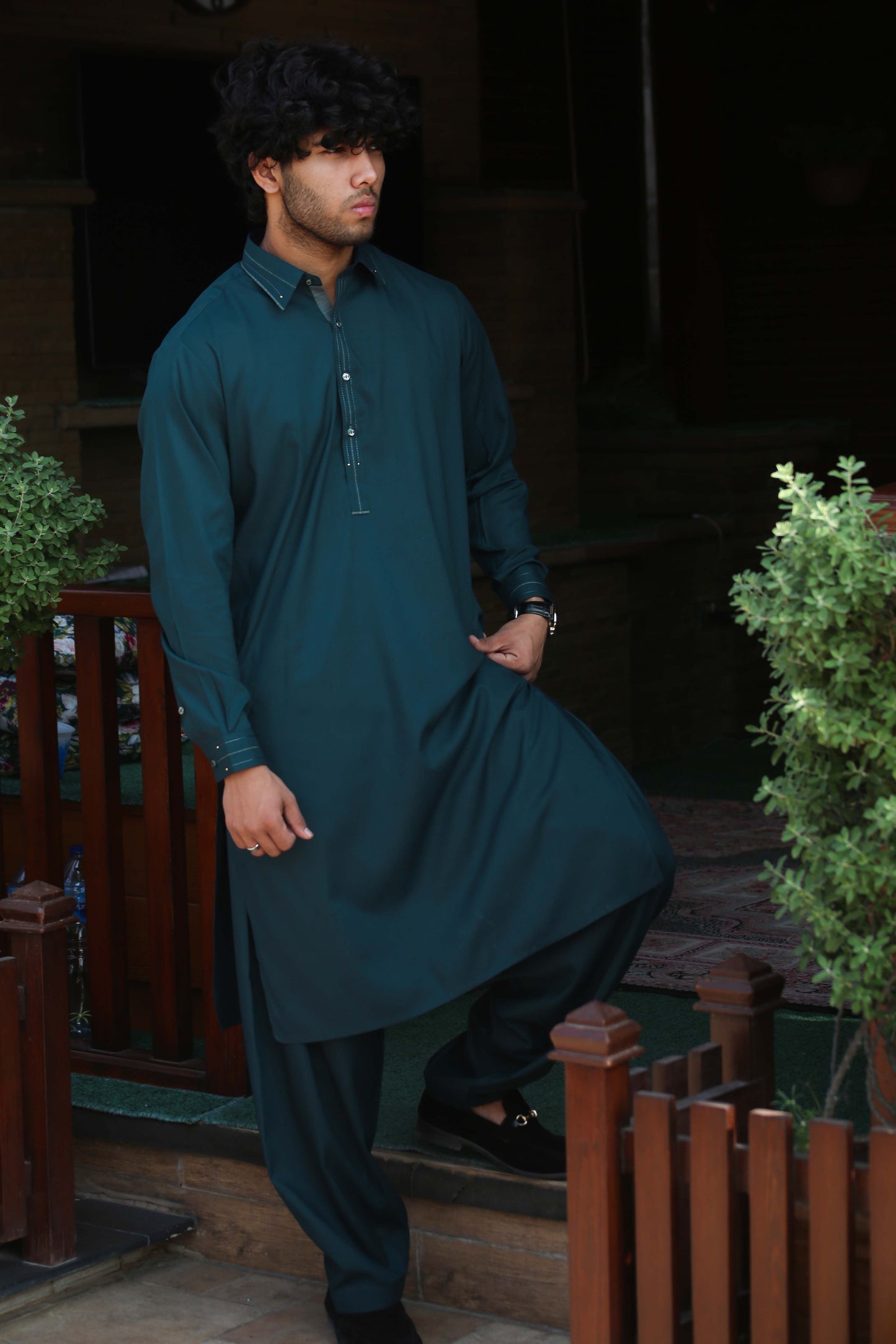 Sea Green Shirt Collar Shalwar Kameez -SG(SK)001