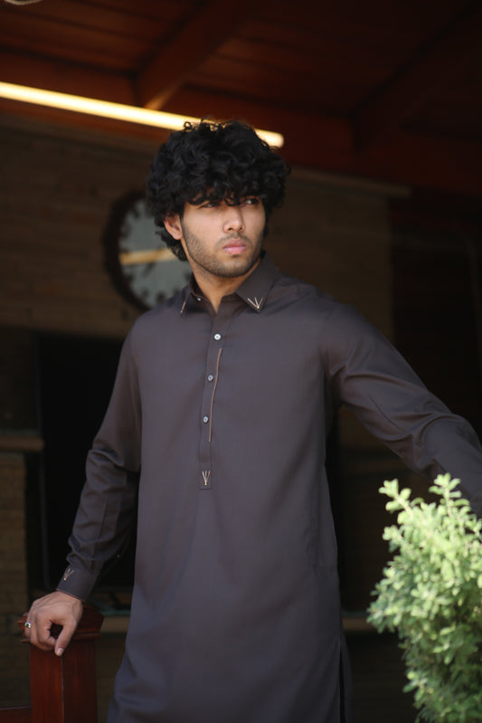 Deep Brown Shalwar Kameez-DB(SK)001