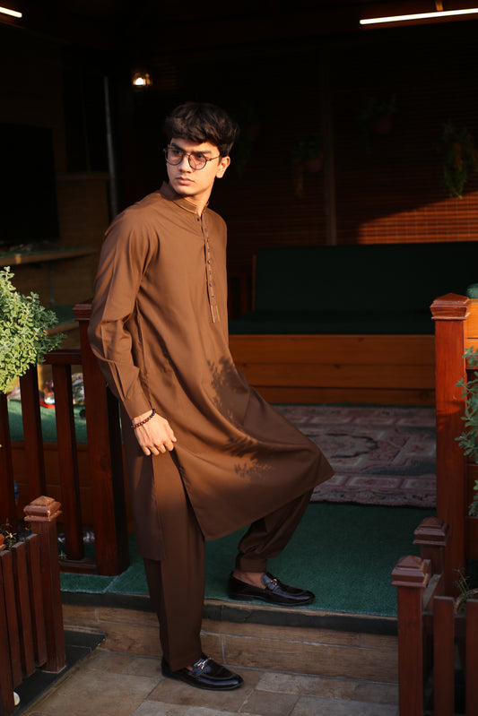 Golden Brown Shalwar Kameez-GB(SK)001