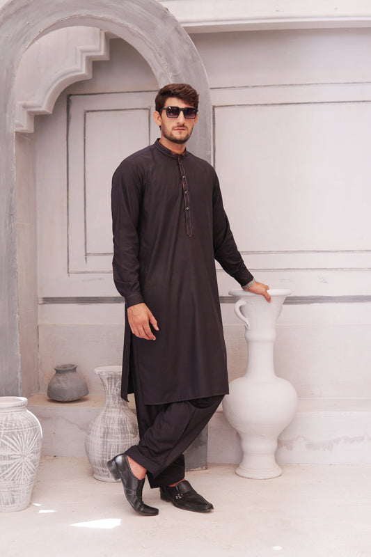 Charcoal black Shalwar Kameez CB(SK)001