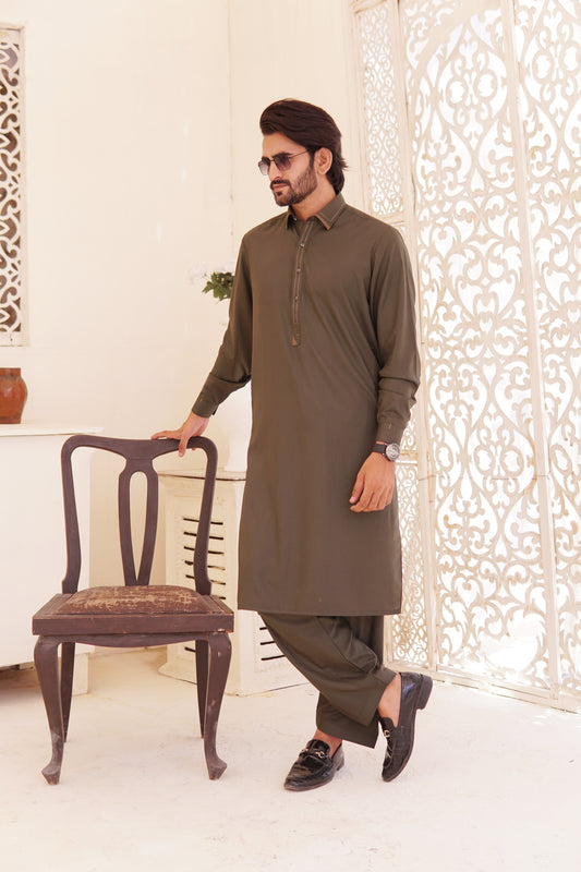 Olive green Shalwar Kameez OG(SK)001