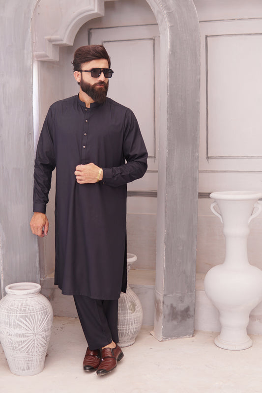 Charcoal black kurta trouser