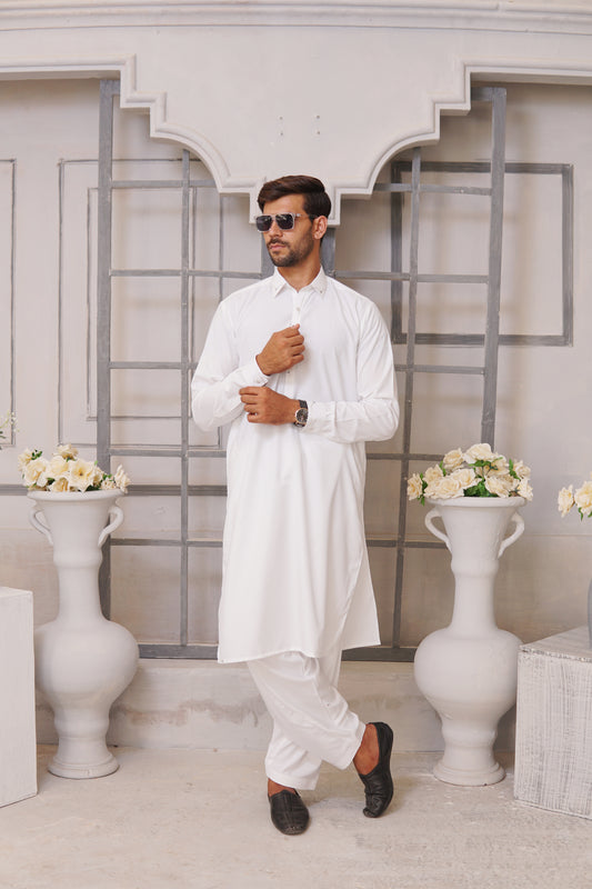 Off-White Kameez Shalwar