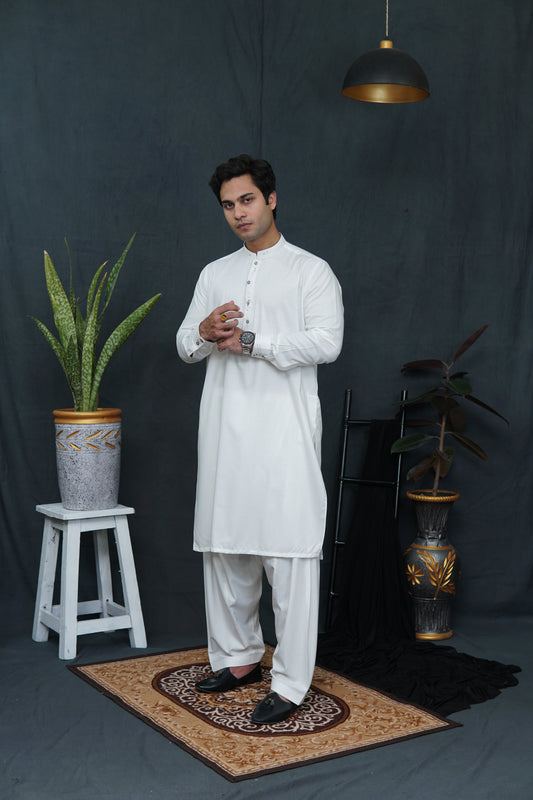 Off White Shalwar Kameez-OW(SK)001